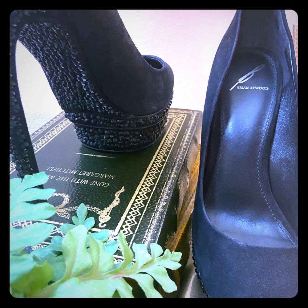 Brian Atwood Black Studded Platform